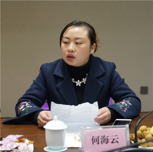 7、同练瑶族乡党委书记何海云在慰问座谈会上汇报工作